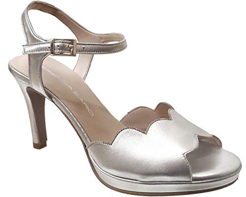 Brenda Zaro, F3229 Etoilesand, mujer sin pie, platino metalizado, Dorado (Platine Electra), 36 EU