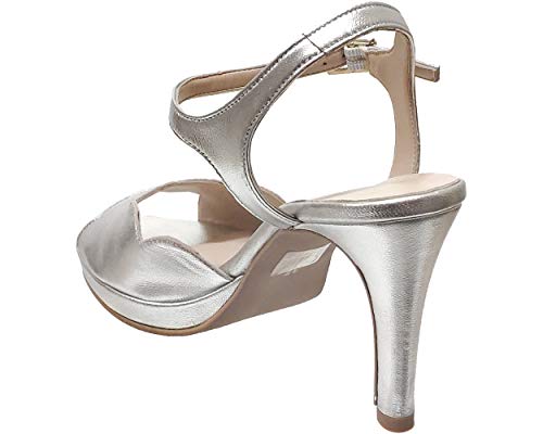 Brenda Zaro, F3229 Etoilesand, mujer sin pie, platino metalizado, Dorado (Platine Electra), 36 EU