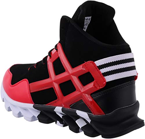 BRONAX Zapatillas Hombres Deporte Running Zapatos para Correr Gimnasio High Top Sneakers Deportivas Transpirables Casual Todo Rosso 45EU
