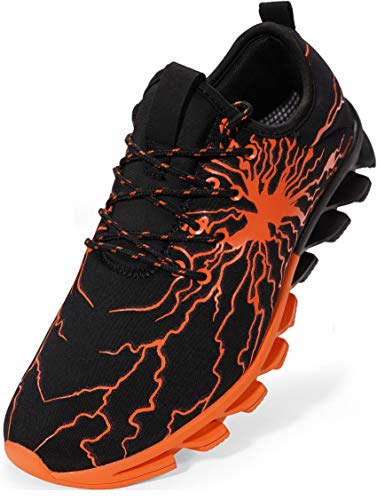 BRONAX Zapatos para Correr Hombre Zapatillas de Deportes Tenis Deportivas Running Calzado Trekking Sneakers Gimnasio Transpirables Casual Montaña Naranja 43