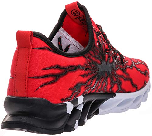 BRONAX Zapatos para Correr Hombre Zapatillas de Deportes Tenis Deportivas Running Calzado Trekking Sneakers Gimnasio Transpirables Casual Montaña Rojo 41