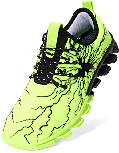BRONAX Zapatos para Correr Hombre Zapatillas de Deportes Tenis Deportivas Running Calzado Trekking Sneakers Gimnasio Transpirables Casual Montaña Verde 43