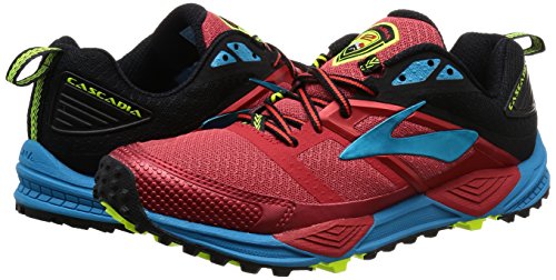 Brooks Cascadia 12, Zapatillas de Gimnasia Hombre, Rojo (High Risk Red/Black/Vivid Blue), 42.5 EU