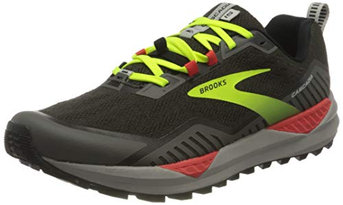 Brooks Cascadia 15, Zapatillas para Correr Hombre, Black/Raven/Cherry Tomato, 45.5 EU