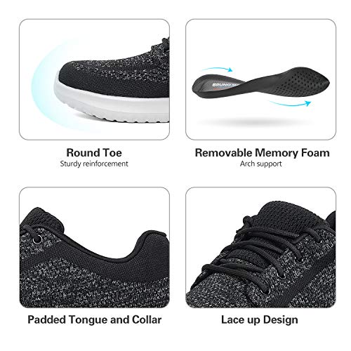 Bruno Marc Walk_Easy_02 Zapatillas Deportivos para Hombres Zapatos Casuales para Caminar Negro Gris 46 EU/12 US