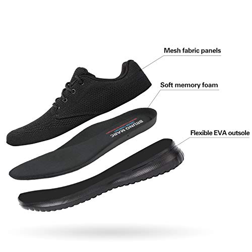 Bruno Marc Walk_Easy_02 Zapatillas Deportivos para Hombres Zapatos Casuales para Caminar Negro Gris 46 EU/12 US