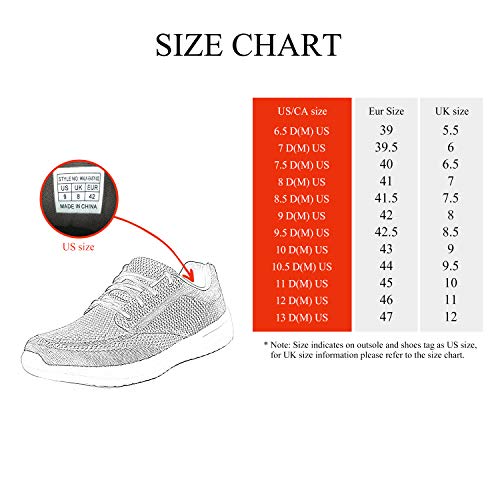 Bruno Marc Walk_Easy_02 Zapatillas Deportivos para Hombres Zapatos Casuales para Caminar Negro Gris 46 EU/12 US