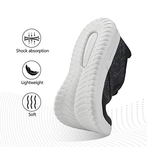 Bruno Marc Walk_Easy_02 Zapatillas Deportivos para Hombres Zapatos Casuales para Caminar Negro Gris 46 EU/12 US