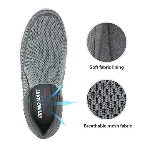Bruno Marc Zapatillas Deporte Sin Cordones para Hombre Walk-Easy-01 Gris 41.5 EU/8.5 US