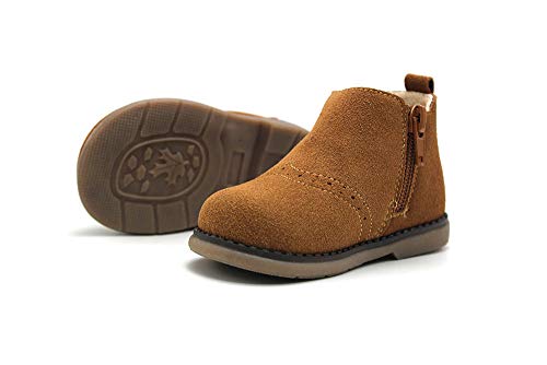 Bubble - Botas de piel camel, zapato abotinado casual Bubble Kids con cierre de cremallera y suela de goma, para: Niña color: CAMEL talla:20