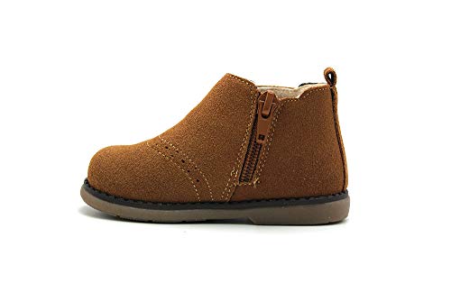 Bubble - Botas de piel camel, zapato abotinado casual Bubble Kids con cierre de cremallera y suela de goma, para: Niña color: CAMEL talla:20