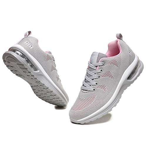 BUBUDENG Zapatillas Casual para Deporte Mujer de Senderismo para Mujer, de Malla Ligera, Transpirables, cómodas Zapatos para Caminar Mesh Running Transpirable Aumentar Más Altos Sneakers