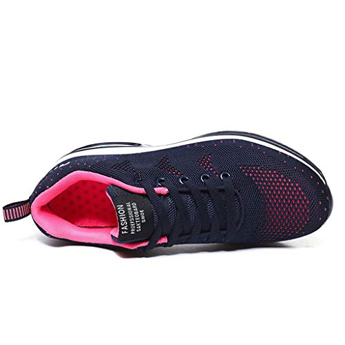 BUBUDENG Zapatillas Casual para Deporte Mujer de Senderismo para Mujer, de Malla Ligera, Transpirables, cómodas Zapatos para Caminar Mesh Running Transpirable Aumentar Más Altos Sneakers