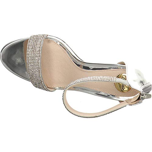 Buffalo Frigga, Sandalia con Pulsera Mujer, Gris (Silver 001), 38 EU