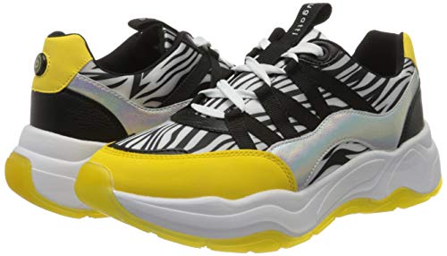 bugatti 432787015950, Zapatillas Mujer, Amarillo (Yellow/Animal Print 5082), 39 EU