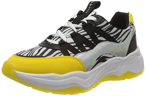 bugatti 432787015950, Zapatillas Mujer, Amarillo (Yellow/Animal Print 5082), 39 EU