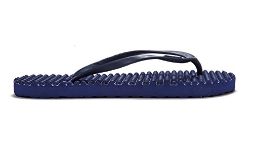 BUMPERS Sandalias de Masaje de acupresión para Mujer - Chanclas de reflexología con un cómodo diseño de Plantilla y Suela con Agarre Firme (39-40, Azul Marino)