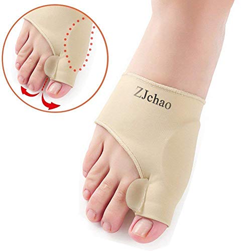 Bunion Pads, Bunion Corrector Toe Protectores Bunion Gel Pad Spandex Bunion Toe Reforzadores Esparcidor con 2 botines 1 par