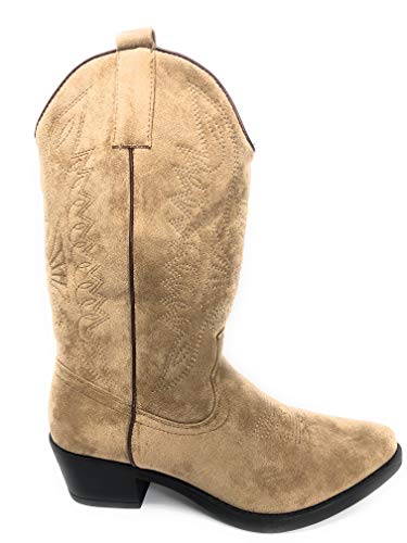 BUONAROTTI Botas DE Mujer Cowboy Antelina Tacon - Mujer Color Kaki Talla 39