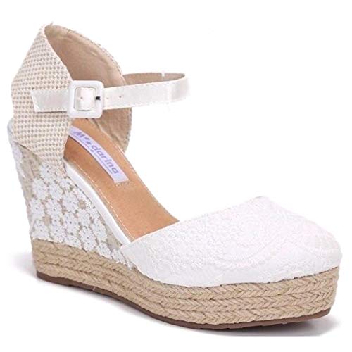 BUONAROTTI ESPARDEÑAS Novia CUÑAS Mandarina - Mujer Color Blanco Talla 37