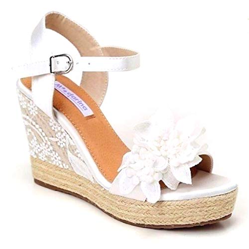 BUONAROTTI ESPARDEÑAS Novia CUÑAS Mandarina - Mujer Color Blanco Talla 39