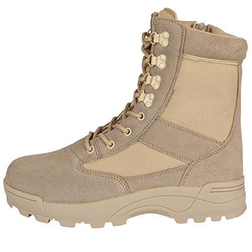 BW-ONLINE-SHOP SWAT Security Tactical - Botas con cremallera, color Beige, talla 42 EU