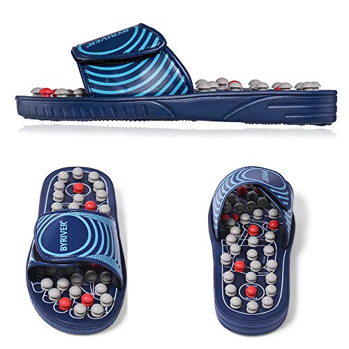 BYRIVER Herramienta de masajeador de pies de reflexología, Acupresión Masaje Mat Zapatillas Zapatos Sandalias, Alivio del dolor lumbar, Regalo para hombres mujeres (05M)