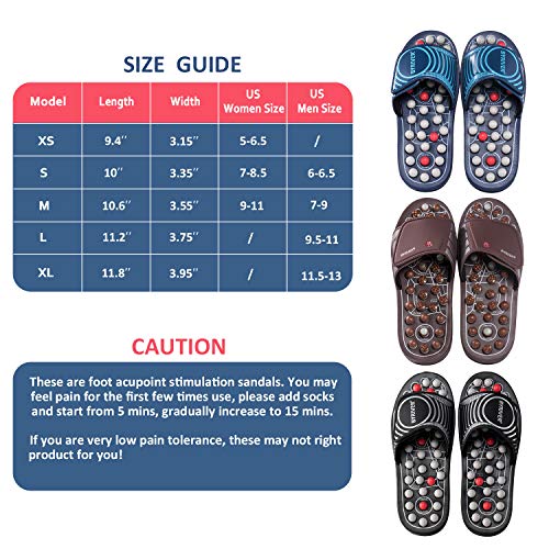 BYRIVER Herramienta de masajeador de pies de reflexología, Acupresión Masaje Mat Zapatillas Zapatos Sandalias, Alivio del dolor lumbar, Regalo para hombres mujeres (05M)
