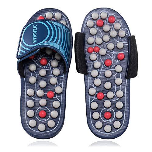 BYRIVER Herramienta de masajeador de pies de reflexología, Acupresión Masaje Mat Zapatillas Zapatos Sandalias, Alivio del dolor lumbar, Regalo para hombres mujeres (05M)