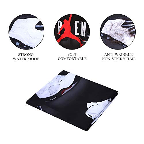 Cabo de peluquería para hombre, capa de corte de pelo, impermeable, profesional, con cierre a presión, cabo, peluero de peluquería de 165 x 144 cm (negro)