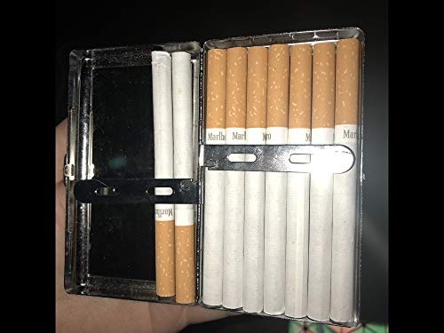 Caja de Cigarrillo de Acero Inoxidable de Plata, Tenedor de la Tarjeta de Visita Profesional Militar del Aire del avión de hélice