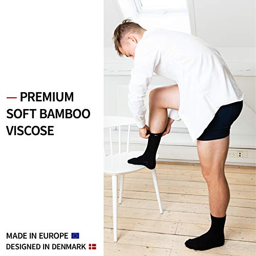 Calcetines de Bambú 6 Pares (Negro, EU 39-42)