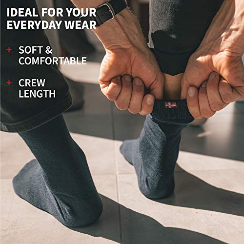 Calcetines de Bambú 6 Pares (Negro, EU 43-47)