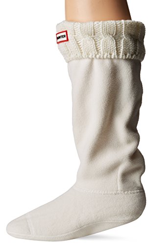 Calcetines Hunter, altos, originales, térmicos, para botas, unisex, adultos, 15 cm, color Blanco, talla L