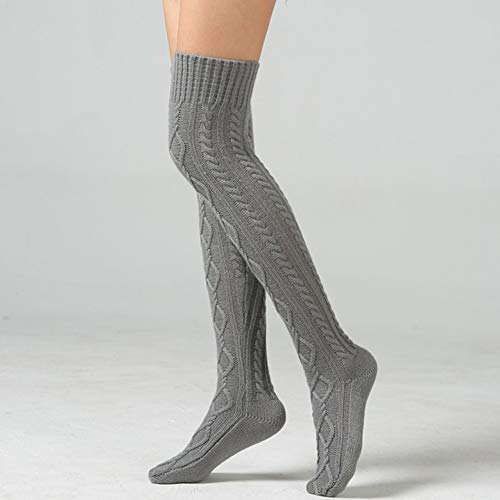 Calcetines largos de punto para mujer con botas altas para invierno