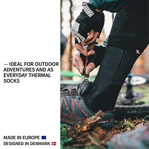 Calcetines Ligeros de Marcha y Senderismo de Lana Merina, para Hombre y Mujer, Térmicos, Transpirables, Acolchados y Anti-rozaduras, Pack de 3 (Multicolor (1x Azul Oscuro, 1x Gris, 1x Negro), 43-47)