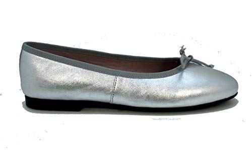 Callaghan Mod:2 Bailarina Mujer en Piel, con cordón periferico Ajustable (38 EU, Plata)