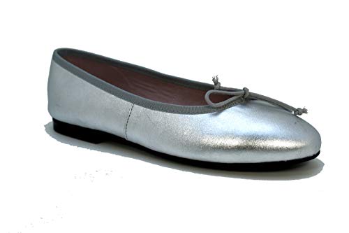 Callaghan Mod:2 Bailarina Mujer en Piel, con cordón periferico Ajustable (38 EU, Plata)