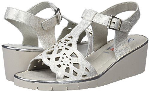 Callaghan Starwood, Sandalias con Punta Abierta Mujer, Plateado (Platino 5), 40 EU