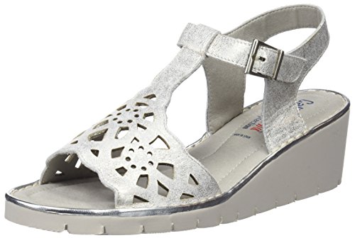 Callaghan Starwood, Sandalias con Punta Abierta Mujer, Plateado (Platino 5), 40 EU