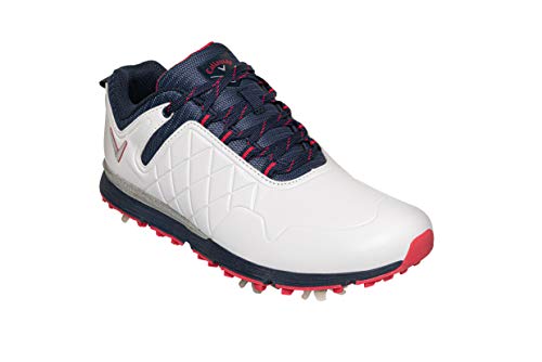 CALLAWAY W637 Lady Mulligan, Zapatos de Golf Mujer, Blanco/Azul Marino, 38 EU
