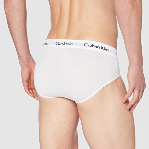Calvin Klein 3P Hip Brief, Calzoncillos para Hombre (3 unidades), Blanco (White), Large