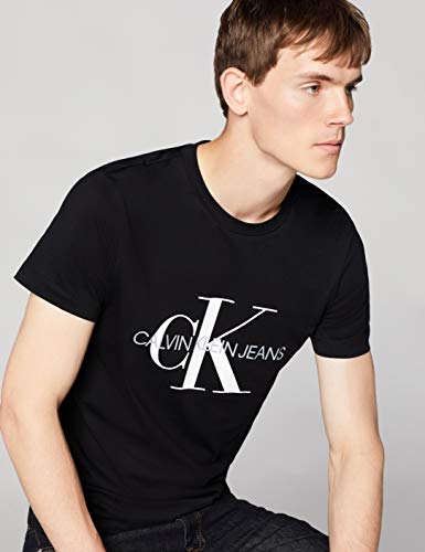 Calvin Klein Iconic Monogram SS Slim tee Camiseta, Negro (CK Black Bae), XL para Hombre