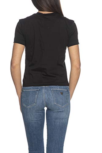 Calvin Klein Jeans Monogram Logo tee Camiseta, CK Negro/Rosa Fiesta, M para Mujer