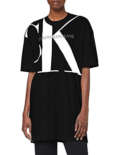 Calvin Klein Large Oversized T-Shirt Dress Vestido, Negro (CK Black Bae), XS para Mujer