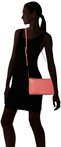 Calvin Klein - Neat Crossbody, Bolsos bandolera Mujer, Rojo (Coral), 1x1x1 cm (W x H L)
