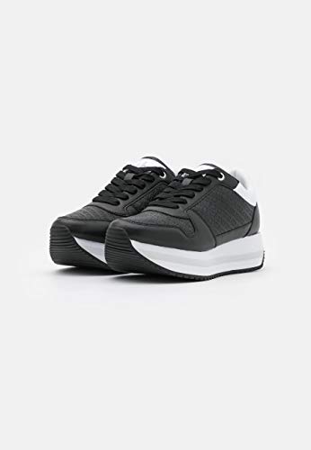 Calvin Klein Vaqueros Runner Flatform Laceup - Zapatillas bajas Negro Size: 37 EU