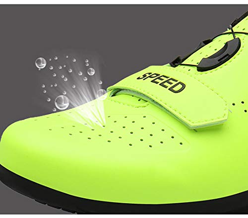 Calzado De Ciclismo Calzado De Ciclismo Sin Bloqueo Calzado Casual Unisex Buena Transpirabilidad Zapatillas De Bicicleta con Fondo Resistente Al Desgaste (40,Blanco)