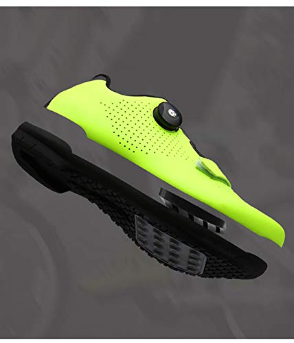 Calzado De Ciclismo Calzado De Ciclismo Sin Bloqueo Calzado Casual Unisex Buena Transpirabilidad Zapatillas De Bicicleta con Fondo Resistente Al Desgaste (40,Blanco)