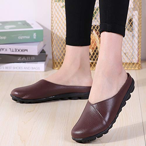 Calzado de Interior para Casual Half Drag Lazy Shoes Shallow Mouth Peas Zapatos for Mujeres (Color: Azul bebé Tamaño: 35) (Color : Brown, tamaño : 39)